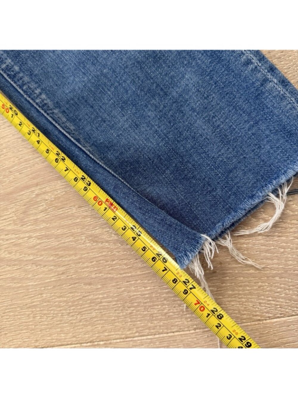 Mother Jeans Size 26 Cropped Raw Hem Blue Denim Cotton Spandex - Picture 8 of 8